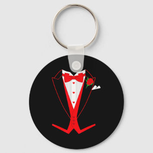 Chaveiro Laço Vermelho Tuxedo do Dia dos Namorados Fantasia