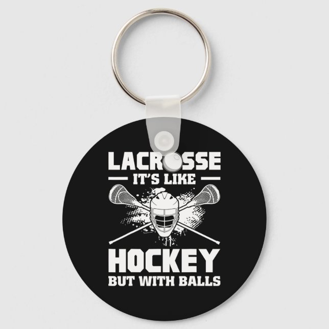 Chaveiro Lacrosse É Como Hóquei Mas Com Jogador Engraçado  (Frente)