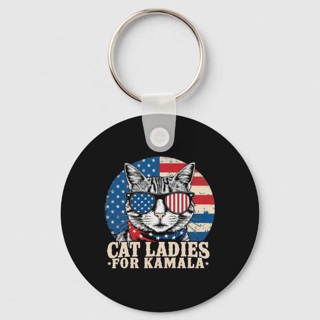 Chaveiro Lady Gato Para Kamala Harris Votando (Frente)