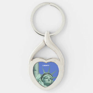 Chaveiro Lady Liberty no Azul Céu