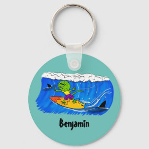 Chaveiro Lagarto espinhoso surfando cartoon