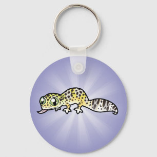 Chaveiro Lagarto Leopardo de Desenho Animado