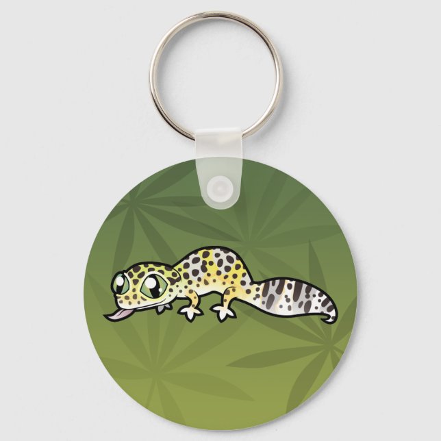 Chaveiro Lagarto Leopardo de Desenho Animado (Frente)