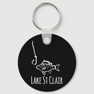 Chaveiro Lago St Clair Michigan Pescaria Peixe Com Anzol Ca