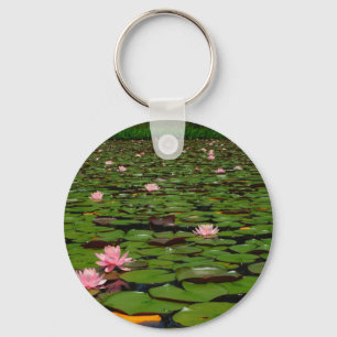 Chaveiro Lagoa de flor de lírio, de água doce, rosa