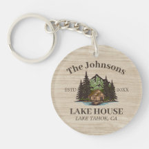 Lake House Wood Themed Family Name Personalizado