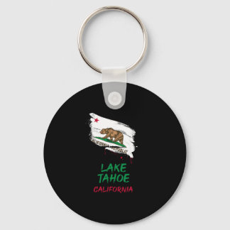 Chaveiro Lake Tahoe California Paint Splatter Flag Vacation