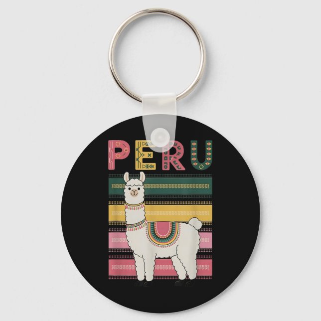 Chaveiro Lama Peruano Bonito Do Peru - Design Divertido Do  (Frente)