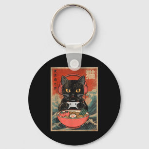 Chaveiro Lamen de Gato Japonês Gráfico Divertido Kawaii Ani