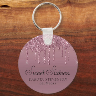Chaveiro Lançando o brilho de Mauve Dusty Pink Sweet 16