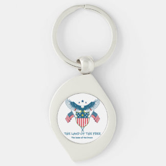 Chaveiro Land of the Free Eagle Metal Keychain
