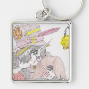 Chaveiro Lápis Colorido Spooky Desenho do Casal de Hallowee