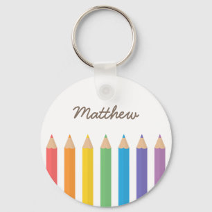 Chaveiro Lápis de Cor de Chuva Coloridos para Crianças na E