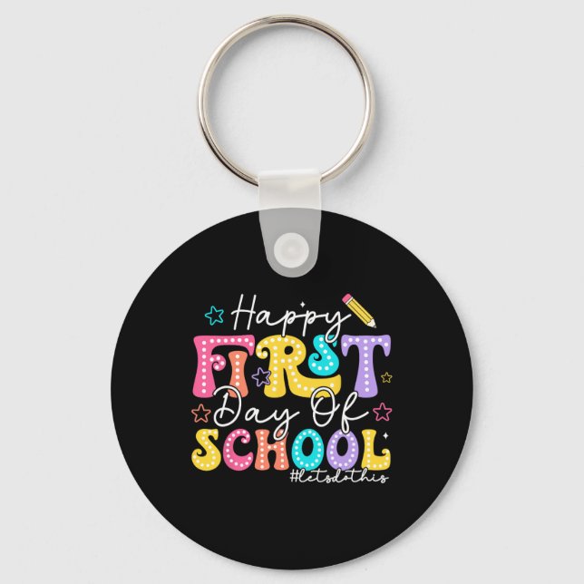 Chaveiro Lápis Feliz Primeiro Dia De Aula Professor Criança (Frente)