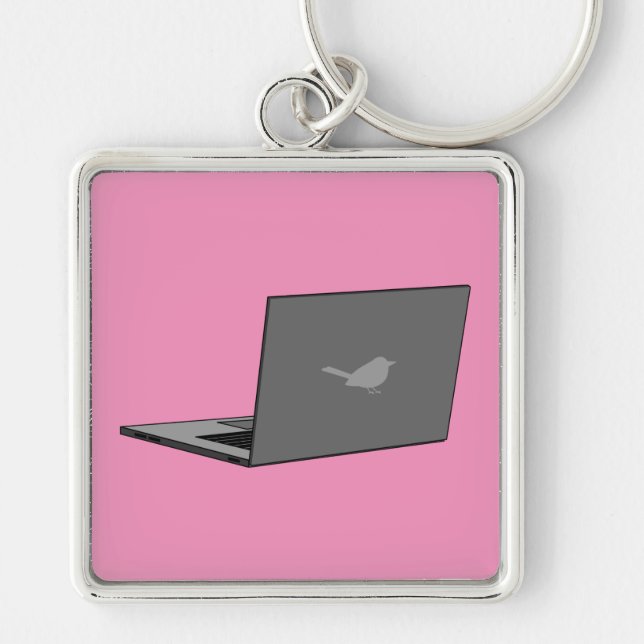 Chaveiro Laptop com a cinza do logotipo Bird (Frente)