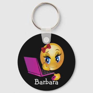Chaveiro Laptop Emoji Girl Keychain