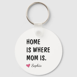 Chaveiro Lar É Onde a Mamãe Está Presente Personalizado par