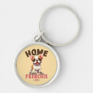 Chaveiro Lar é Onde O Frenchie Está Cachorro Bulldog Francê