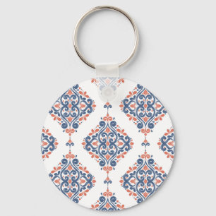 Chaveiro Laranja Azul Ornamental: Sem costura
