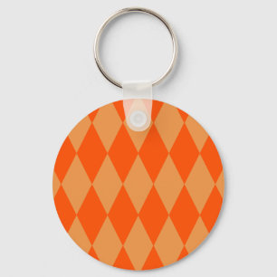 Chaveiro Laranja Claro e Escuro Harlequin Diamantes Xadrez