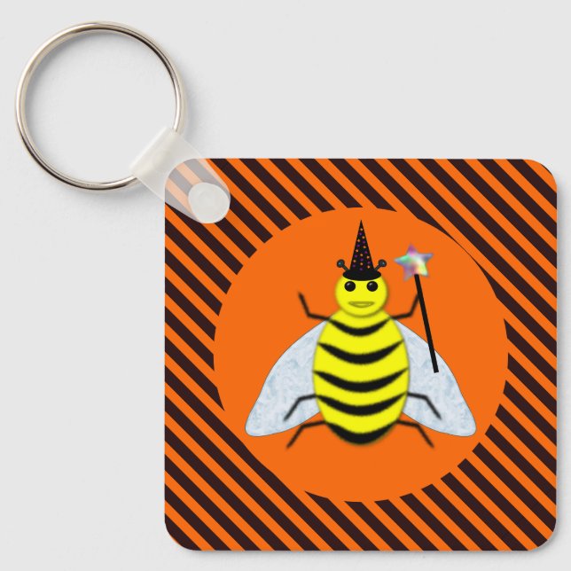 Chaveiro Laranja-e-riscas-pretas de bruxa-de-bruxa-bruxa-br (Frente)