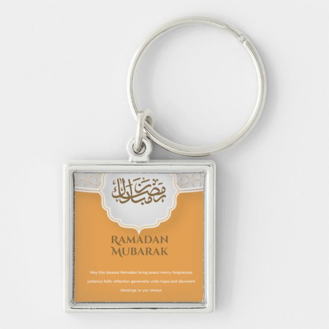 Chaveiro Laranja Eid Mubarak  (Frente)
