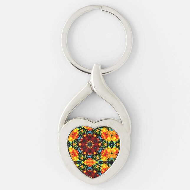 Chaveiro Laranja Floral (Frente)
