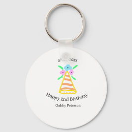 Chaveiro Laranja que segundo aniversário crianças retro bri