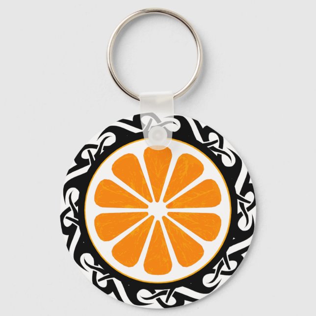 Chaveiro laranja, tribal. (Frente)