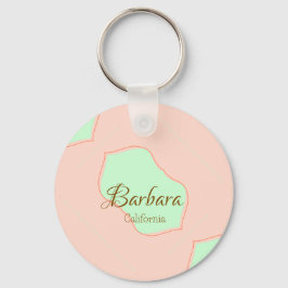 Chaveiro Laranja verde pastel boho adicionar nome lugar rús