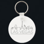 Chaveiro Las Vegas Stylizou Skyline<br><div class="desc">Uma cadeia-chave única representando a bela cidade de Las Vegas. Este chaveiro apresenta uma ilustração estilizada do horizonte único da cidade com seu nome embaixo.</div>