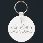 Chaveiro Las Vegas Stylizou Skyline<br><div class="desc">Uma cadeia-chave única representando a bela cidade de Las Vegas. Este chaveiro apresenta uma ilustração estilizada do horizonte único da cidade com seu nome embaixo.</div>