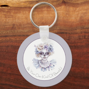Chaveiro Lavanda Creme Floral Menina Seu Próprio Tipo de Be