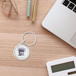 Chaveiro Lavanda no Azul Delft, personalizável