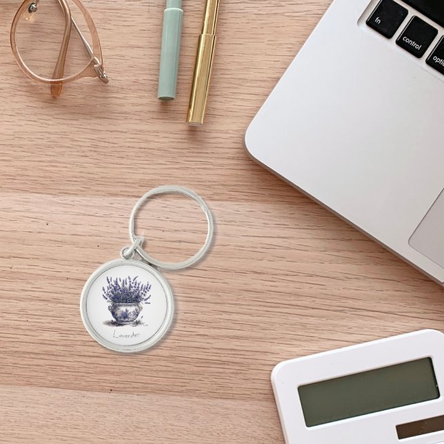 Chaveiro Lavanda no Azul Delft, personalizável (Criador carregado)