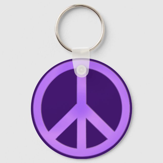Chaveiro Lavanda no Símbolo da Paz Roxo Escuro (Frente)