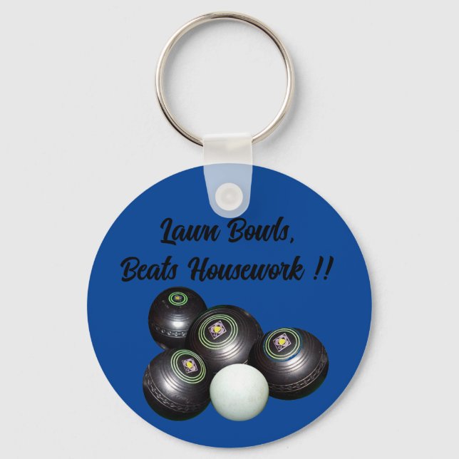 Chaveiro Lawn Bowls Bata Engraçada Na Casa, Keyring (Frente)