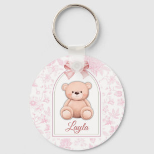 Chaveiro Layla Design de Enfermeiro de Urso Rosa Personal