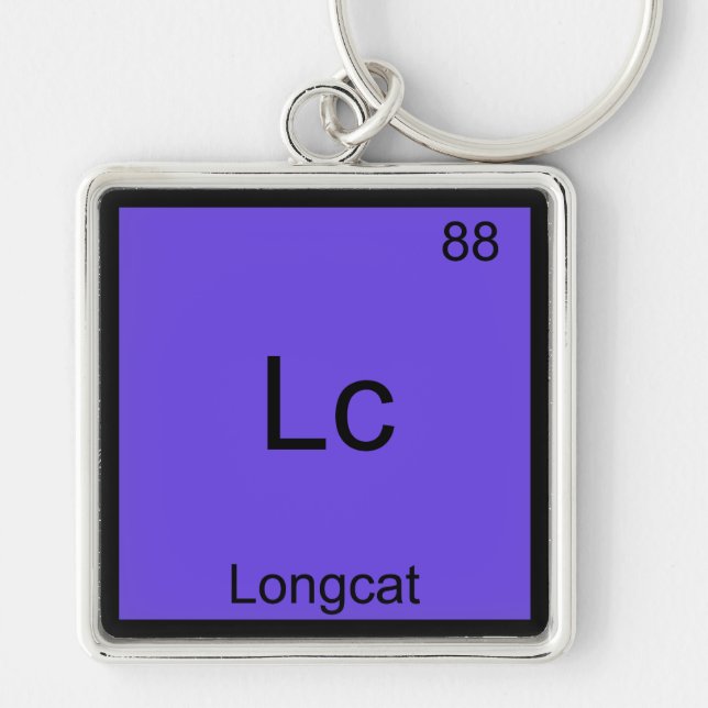 Chaveiro Lc - Longcat Camiseta engraçada símbolo de Química (Frente)