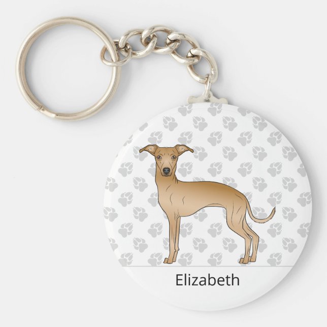 Chaveiro Lebre Italiano Galgo Cute Cão Com Nome Personaliza (Frente)