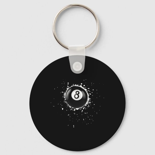 Chaveiro Legal 8 bolas Oito Billiards Piscinas Splatter Ei (Frente)