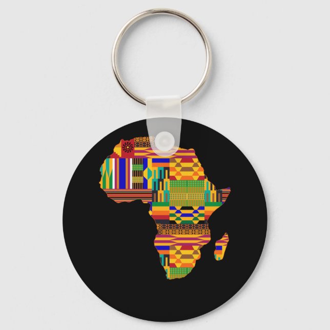 Chaveiro Legal África Map Kente Cloth Para Dois Amantes Afr (Frente)