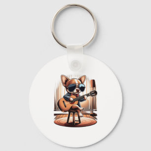 Chaveiro Legal Chihuahua tocando violão