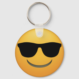 Chaveiro Legal corrente Emoji com óculos de sol.