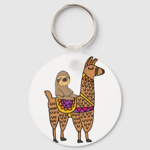 Chaveiro Legal Funny Sloth Riding Llama