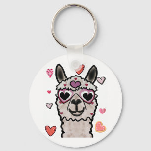 Chaveiro Legal Llama com óculos cardíacos