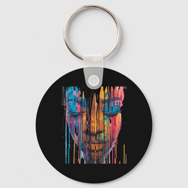 Chaveiro Legal mulher africana pintada a cores, junetee (Frente)