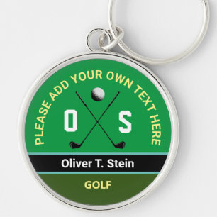 Chaveiro legal nome de golfista verde moderno