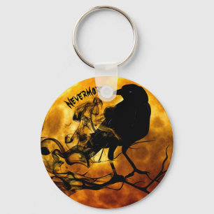 Chaveiro Legal 'Nunca mais' Raven Orange Moon Wispy Fantasm