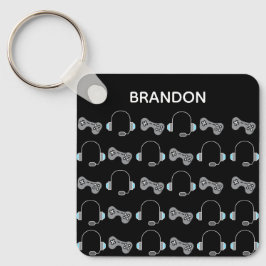 Chaveiro Legal padrão de jogos personalizados a preto